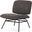 Nora Accent Chair In Charcoal Fabric with Matte Black Metal Legs