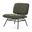 Nora Accent Chair In Forest Green Fabric with Matte Black Metal Legs