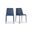 Nora Dining Chair Set of 2 In Ocean Cavern Grey Vegan Leather