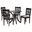 Norah Fabric and Wood 5-Piece Dining Set In Sand and Dark Brown