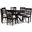 Norah Modern and Contemporary Grey Fabric Upholstered and Dark Brown Finished Wood 7-Piece Dining Set