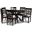 Norah Modern and Contemporary Sand Fabric Upholstered and Dark Brown Finished Wood 7-Piece Dining Set