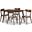 Nori Mid-Century Modern Transitional Light Beige Fabric Upholstered and Walnut Brown Finished Wood 5-Piece Dining Set