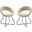 Nouvelle Upholstered Fabric Dining Chair Set Of 2 In Black Beige