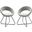 Nouvelle Upholstered Fabric Dining Chair Set Of 2 In Black Light Gray