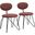 Novi Dining Chair Set of 2 In Maroon Brown