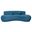 Oakland 97.5 Inch 3-Seater Sofa with Fabric and Oval Seat In Blue