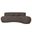 Oakland 97.5 Inch 3-Seater Sofa with Fabric and Oval Seat In Salted Brown