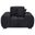 Octavia Fabric Upholstered Track Arm Accent Chair In Black