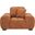 Octavia Fabric Upholstered Track Arm Accent Chair In Orange