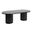 Octavia Fluted Mango Wood Round Double Pedestal Coffee Table In Black