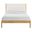 Olea Channel Tufted Boucle Solid Wood King Platform Bed In Feather and Oak