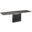 Olivia Dining Table In Brown Marbled Porcelain Top On Glass With Gray Oak Base