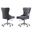 Olivia Swivel Office Chair with Tufted Seat In Dark Gray Velvet and Stainless Steel