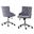 Olivia Swivel Office Chair with Tufted Seat In Dark Gray Velvet and Stainless Steel