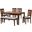 Olympia Fabric and Wood 6 Piece Dining Set In Grey and Walnut Brown