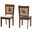 Olympia Fabric and Wood Dining Chair Set of 2 In Grey and Walnut Brown