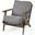 Olympus V Castlerock Grey Fabric Wrapped Brown Wooden Frame Accent Chair
