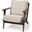 Olympus Vi Beige Fabric Wrapped Wooden Frame Accent Chair
