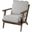 Olympus Vi Frost Grey Fabric Wrapped Wooden Frame Accent Chair