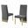 Omar Tufted Accent Side Chairs Set of 2 In Gray Velvet and Gold Chrome