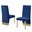 Omar Tufted Accent Side Chairs Set of 2 In Navy Blue Velvet and Gold Chrome