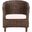 Omni Brown Rattan and White Barrel Chair