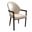 Opaline Series Elegant Wooden Dining Chair In Black Velvet and Taupe