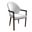 Opaline Series Elegant Wooden Dining Chair In Black Velvet and White