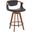 Oracle Mid-Century Modern Counter Stool In Walnut Bamboo And Black Faux Leather
