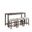 Oriana 4 Piece Counter Height 36 Inch Pub Table Set with Tufted Creamy White Linen Stools In Brown