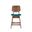 Oscar Counter Chair with Teal Cushion Set of 2 In Brown and Green