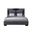 Oscar King Bed No Wood Trim In Dark Grey