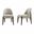 Oslo Chenille Wood Side Chair Set of 2 In Taupe