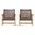Outdoor Club Chair with Rattan Cover and Square Arm In Natural