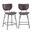 Owen Split Back Upholstered Counter Height Barstool Set of 2 In Dark Brown
