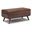 Owen Vegan Faux Leather Lift Top Large Coffee Table Storage Ottoman In Distressed Chestnut Brown