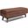 Owen Vegan Faux Leather Rectangular Storage Ottoman In Distressed Saddle Brown