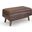 Owen Vegan Faux Leather Small Rectangular Storage Ottoman In Distressed Chestnut Brown