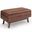 Owen Vegan Faux Leather Small Rectangular Storage Ottoman In Distressed Saddle Brown