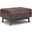 Owen Vegan Faux Leather Tray Top Small Coffee Table Storage Ottoman In Distressed Chestnut Brown
