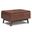Owen Vegan Faux Leather Tray Top Small Coffee Table Storage Ottoman In Distressed Saddle Brown