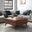 Owen Vegan Faux Leather XL Square Coffee Table Storage Ottoman In Distressed Saddle Brown