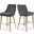 Owen Velvet Stool Set of 2 In Grey