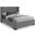 Oxford Linen Textured Fabric Full Bed In Grey