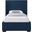 Oxford Linen Textured Fabric Twin Bed In Navy