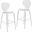Oyster Acrylic Barstool with Steel Frame In Chrome Finish Set of 2 In Clear