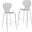 Oyster Acrylic Barstool with Steel Frame In Chrome Finish Set of 2 In Smoke