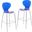 Oyster Acrylic Barstool with Steel Frame In Chrome Finish Set of 2 In Transparent Blue