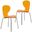 Oyster Modernside Chair In Transparent Orange with Chromed Base Set of 2